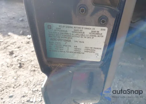 2000 Chevrolet Silverado 1500 Lt from USA, damaged, VIN 2GCEC19T5Y1284628